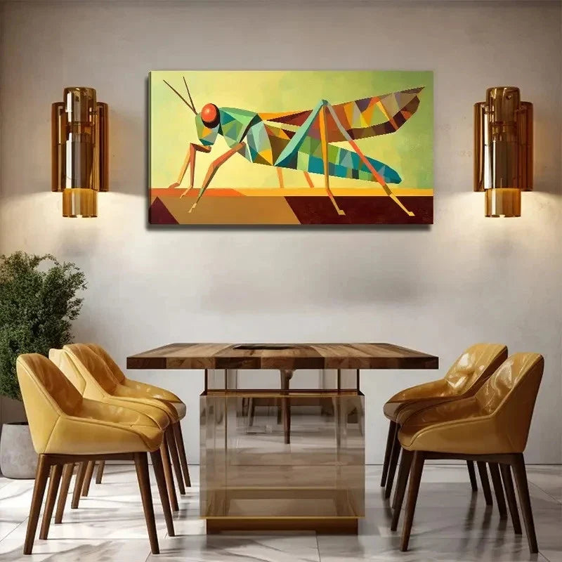 A Large Locust Suitable Wall Art Canvas Office Home Room Framed 120x60cm