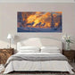 Three Wolves In Snowy Sunset Wall Art Canvas Office Home Room Framed 120x60cm