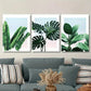 3pcs Green Leaves Plant Art Poster, Tropical Metal Print Ready to Hang Art