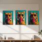 3pcs Vibrant Tiger with Fashion Glasses & Red C Metal Print Ready to Hang Art