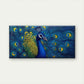 Indian Peacock with Blue Wall Art Canvas Office Home Room Framed 120x60cm