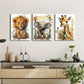 3pcs Animals Lion Elephant Giraffe Metal Print Ready to Hang Art
