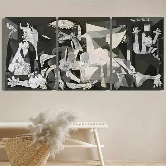 3pcs Guernica Pablo Picasso Side of Death Talking Metal Print Ready to Hang Art