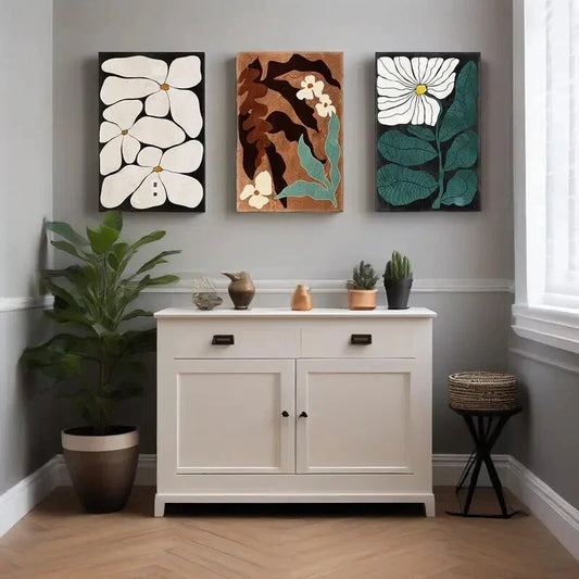 3pcs   Modern Neutral Aesthetic Botanical Abstract Metal Print Ready to Hang Art