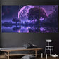 3pcs  large purple moon modern Metal Print Ready to Hang Art