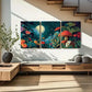 3pcs Vibrant Night Enchanted Moonlit Forest Metal Print Ready to Hang Art