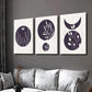3pcs Modern Abstract Moon Leaves Decoration Wall Art Set Canvas Framed 40x60cm - High Quality Print 100% Australian Made Wall Canvas Ready to Hang