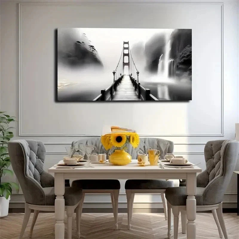 Spectacular Bridge Wall Art Canvas Office Home Room Framed 80x45cm