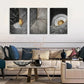 3pcs Abstract Black and White Metal Print Ready to Hang Art