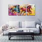 3pcs Vibrant Interesting Horse Metal Print Ready to Hang Art