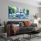 White Flowers Growing Around Wall Art Canvas Office Home Room Framed 120x60cm