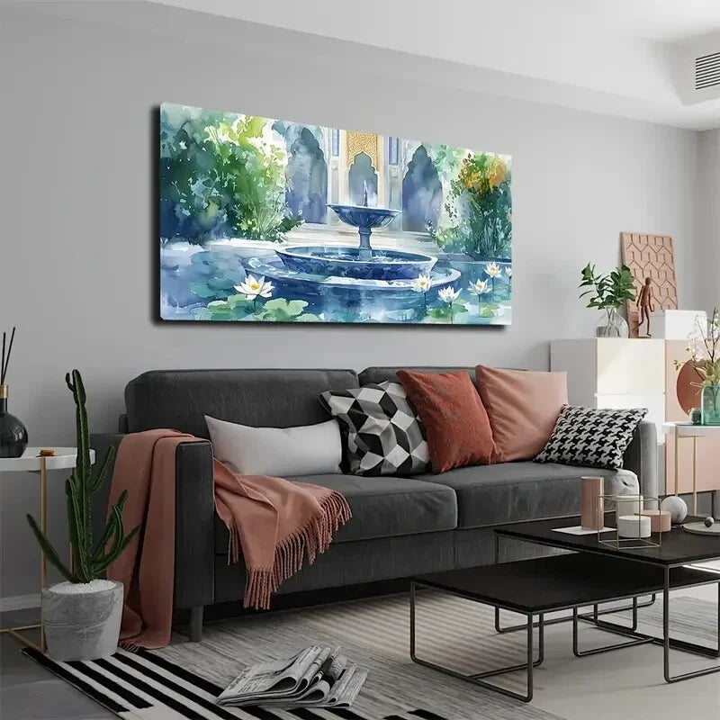 White Flowers Growing Around Wall Art Canvas Office Home Room Framed 120x60cm