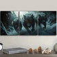 3pcs  Fierce Wolf pack Charging  Wall Art Set Canvas Framed 40x60cm - High Quality Print 100% Australian Made Wall Canvas Ready to Hang