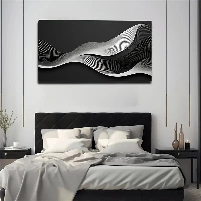 Abstract Geometric Shapes Wall Art Canvas Office Home Room Framed 80x45cm