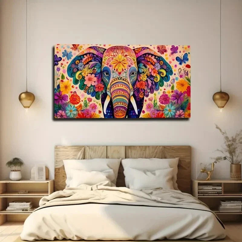 Flower Pattern Composition Wall Art Canvas Office Home Room Framed 120x60cm