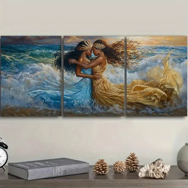 3pcs Sea goddess Wall Art Set Canvas Framed 40x60cm - High Quality Print 100% Australian Made Wall Canvas Ready to Hang