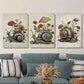 3pcs Vintage Snail Flower Mushroom, Metal Print Ready to Hang Art