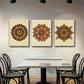 3pcs Mandala Floral Vibrant Style Perfect Wall Art Set Canvas Framed 40x60cm - High Quality Print 100% Australian Made Wall Canvas Ready to Hang