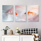 3pcs Elegant Goldfish Soft Abstract Watercolor Metal Print Ready to Hang Art