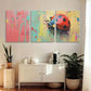 3pcs Vibrant Abstract Paintings Ladybug Metal Print Ready to Hang Art