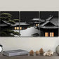 3pcs Ancient Architecture Art Painting Metal Print Ready to Hang Art