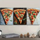 3pcs Tomato flavored pizza Art Painting Metal Print Ready to Hang Art