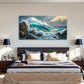 Sea Wave Vintage Landscape Wall Art Canvas Office Home Room Framed 120x60cm