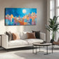 Abstract Geometric Cityscape Wall Art canvas office home room framed 120x60cm