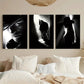 3pcs Western Black and White Cowboy Cowgirl Metal Print Ready to Hang Art