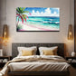 Leisurely Seaside Suitable Wall Art Canvas Office Home Room Framed 80x45cm