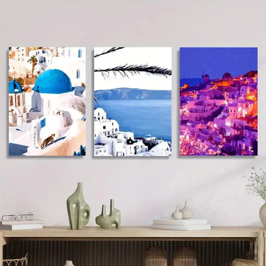 3pcs Cartoon anime art, minimalism Metal Print Ready to Hang Art