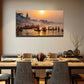 Gondolas On The Ganges Wall Art Canvas Office Home Room Framed 80x45cm