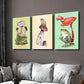 3pcs Whimsical Frog & Mushroom Decor Wall Art Set Canvas Framed 40x60cm - High Quality Print 100% Australian Made Wall Canvas Ready to Hang