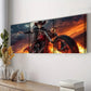 3pcs Skeleton on Motorcycle Dark Rider Fear Wall Art Set Canvas Framed 40x60cm - High Quality Print 100% Australian Made Wall Canvas Ready to Hang
