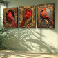 3pcs  Red bird. Art Painting Wall Art Set Canvas Framed 40x60cm - High Quality Print 100% Australian Made Wall Canvas Ready to Hang