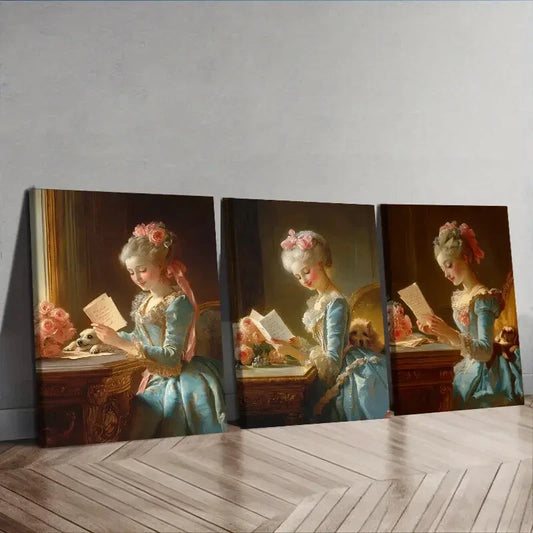 3pcs Afternoon time girl   Wall Art Set Canvas Framed 40x60cm - High Quality Print 100% Australian Made Wall Canvas Ready to Hang