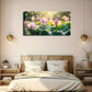 Dew On Lotus Leaves With Soft Wall Art Canvas Office Home Room Framed 120x60cm