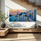 3pcs Santorini Sunset Mediterranean Coastal Scene Metal Print Ready to Hang Art