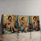 3pcs Three Fashionable Ladies Sitting Wall Art Set Canvas Framed 40x60cm - High Quality Print 100% Australian Made Wall Canvas Ready to Hang