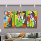 3pcs mural abstract figure art retro Metal Print Ready to Hang Art