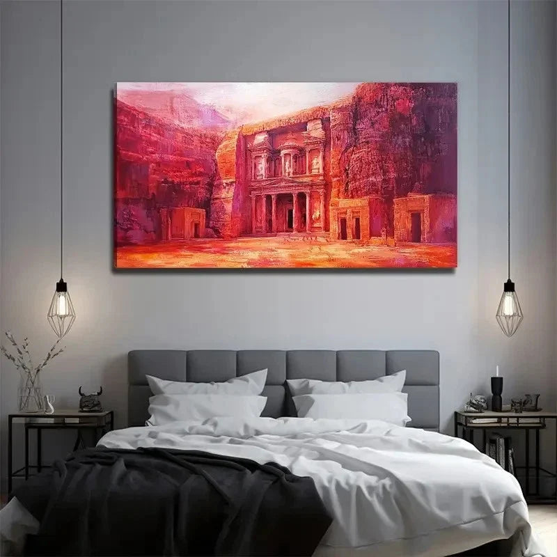 Vibrant Desert Landscape Wall Art Canvas Office Home Room Framed 80x45cm