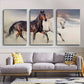 3pcs Beautiful Horse Brown & White Metal Print Ready to Hang Art