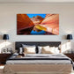 National Park Crag Clouds Wall Art Canvas Office Home Room Framed 120x60cm