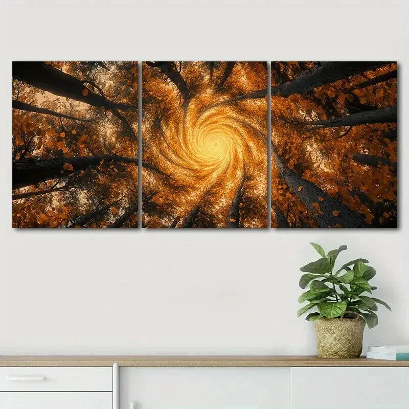 3pcs Forest Spiraling Down Elegant Perfect Wall Art Set Canvas Framed 40x60cm - High Quality Print 100% Australian Made Wall Canvas Ready to Hang
