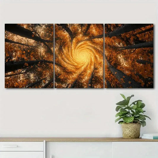 3pcs Forest Spiraling Down Elegant Perfect Wall Art Set Canvas Framed 40x60cm - High Quality Print 100% Australian Made Wall Canvas Ready to Hang
