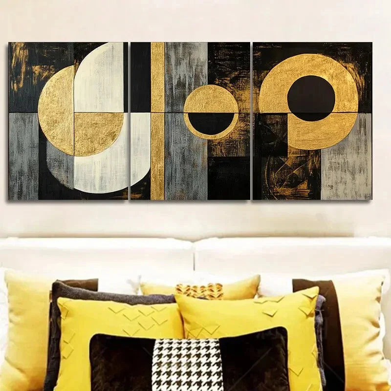 3pcs An abstract geometric drawing Metal Print Ready to Hang Art