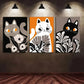 3pcs Modern Classic Style Animal Themed Metal Print Ready to Hang Art
