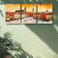 3pcs Warsaw, Poland Art Painting Metal Print Ready to Hang Art