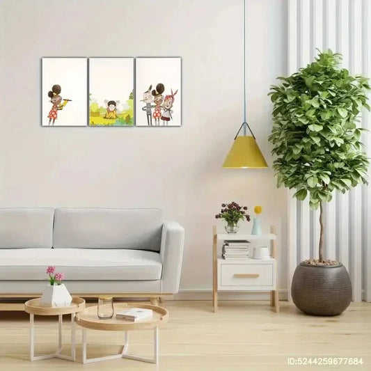 3pcs Engineering Science Modern Art Style Metal Print Ready to Hang Art