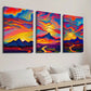 3pcs Colorful Sunset Landscape Painting Wall Art Set Canvas Framed 40x60cm - High Quality Print 100% Australian Made Wall Canvas Ready to Hang